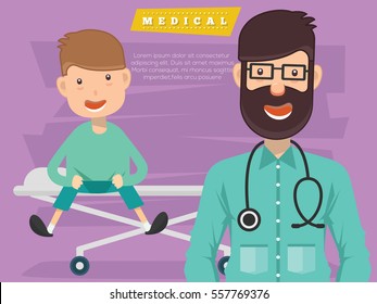 Doctor and medical concept design,clean vector