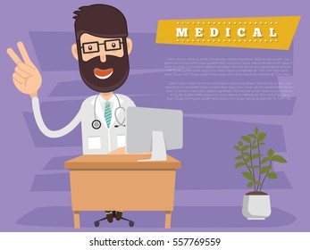 Doctor and medical concept design,clean vector