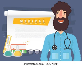 Doctor and medical concept design,clean vector