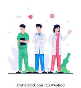 doctor of medical health concept flat illustration