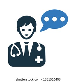 Doctor, medical help, medical question. Vector graphics