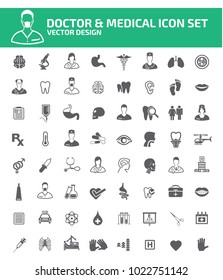 Doctor and medical icon set design