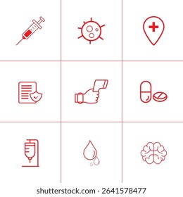 Doctor medical icons set vector