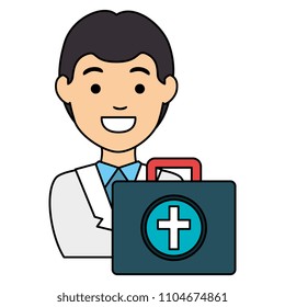 doctor with medical kit avatar character