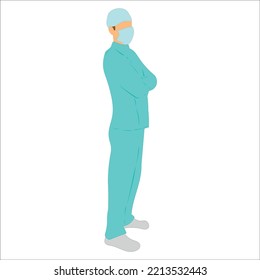 Doctor in a medical mask and gloves