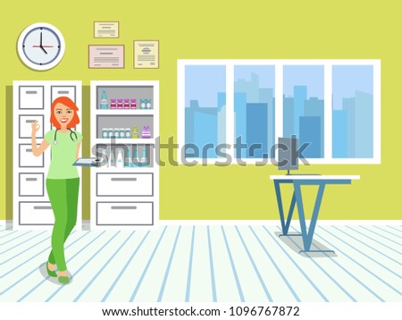 Doctor Medical Office Window Jalousie Cabinets Stock Image