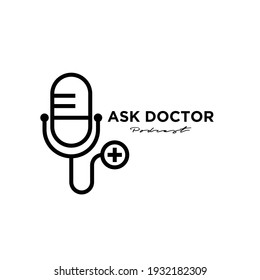 Doctor medical podcast logo icon design