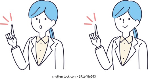 Doctor medical pointing woman illustration 