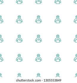 doctor with medical reflector icon pattern seamless white background. Editable outline doctor with medical reflector icon. doctor with medical reflector icon pattern for web and mobile.