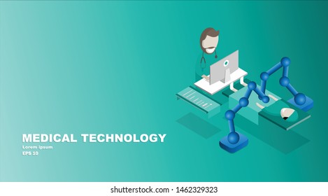 Doctor of medical and Technology Research and Development Project for Future Disease Treatment vector illustrations