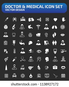 Doctor and medical vector icon set