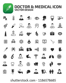 Doctor and medical vector icon set