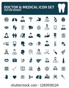 Doctor and medical vector icon set