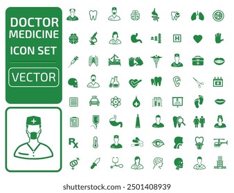 Doctor And Medical Vector Icon Set