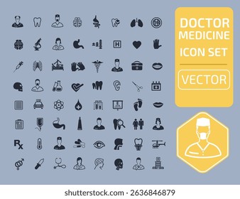 Doctor And Medical Vector Icon Set