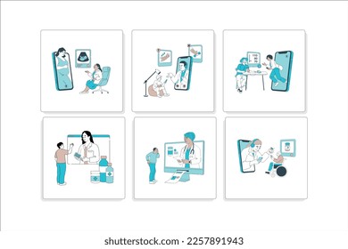 doctor medicine health and technology vector design with blue color