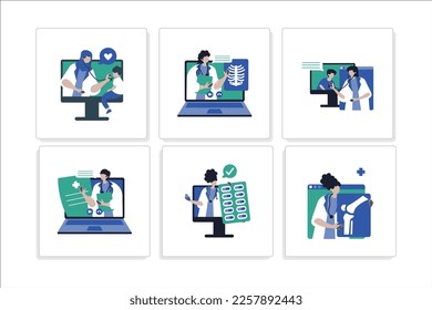 doctor medicine health and technology vector design with blue color