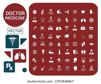 Doctor And Medicine Vector Icon Set