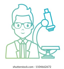 doctor with microscope avatar character