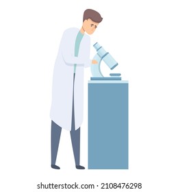 Doctor microscope icon cartoon vector. Lab research. Medical chemistry