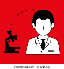 doctor with microscope isolated icon design, vector illustration  graphic 
