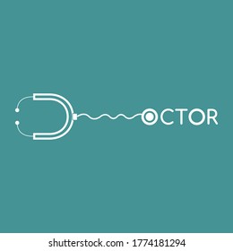 Doctor Minimal illustration vector stethoscope wordplay typography