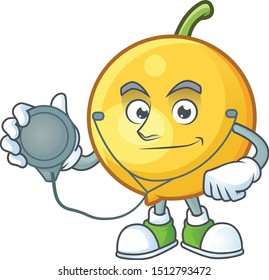 Doctor mundu fruit mascot on white background.