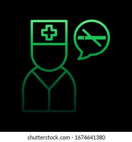 Doctor, no smoking, warming, healthcare nolan icon. Simple thin line, outline vector of quit smoking icons for ui and ux, website or mobile application