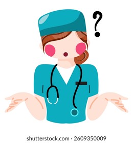 Doctor or nurse be confused or thinking expression
