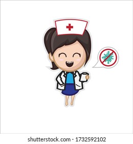 Doctor Nurse character anti covid19 fight corona virus