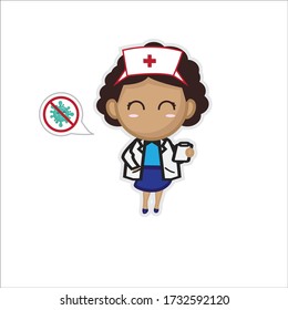 Doctor Nurse character anti covid19 fight corona virus