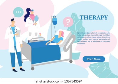 Doctor and nurse come to patient to checkup her health. Sick woman with broken arm in a hospital room. Medical care and treatment concept.