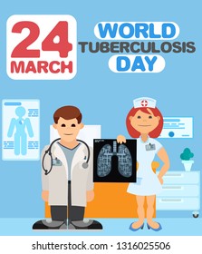 Doctor and nurse diagnosing tuberculosis in the hospital