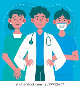 Médico e enfermeiro eps design vetorial 