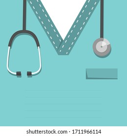 Doctor or nurse with a hearing aid - stethoscope - Thank you, doctor and nurse - COVID-19 pandemic concept