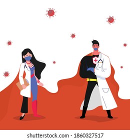 doctor and nurse is a hero, they fight for covid-19