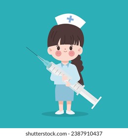 Doctor or nurse holding a syringe to vaccination.