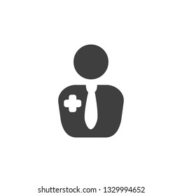 Doctor nurse medical icon simple flat illustration