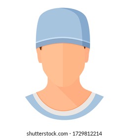 Doctor or nurse in uniform medical staff icon. Flat cartoon style vector illustration avatar isolated on white background.