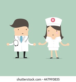 Doctor and Nurse. Vector 