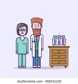 Doctor and nurse. Vector
