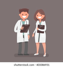 Doctor and a nurse. Vector illustration