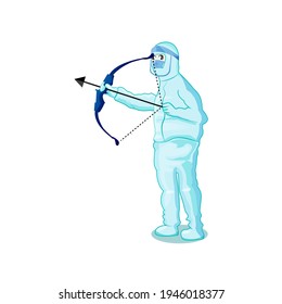 Doctor or Nurse wearing personal protective equipment with bow