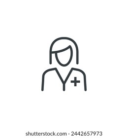 Doctor nurse woman female medical medicine icon, vector illustration