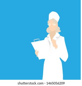 doctor nurse writes flat illustration vector
