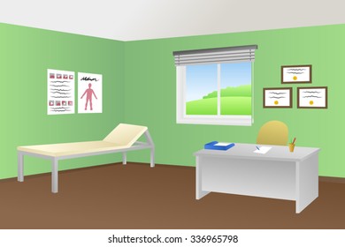 Doctor office clinic room illustration vector
