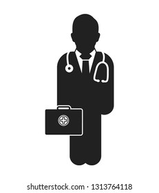 Doctor on call Icon. Editable Vector.