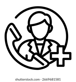Doctor On Call Icon Element For Design