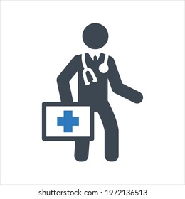 Doctor on call icon, vector and glyph