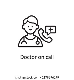 Doctor on call vector outline Icon Design illustration. Medical Symbol on White background EPS 10 File